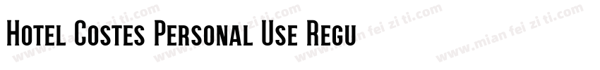 Hotel Costes Personal Use Regular字体转换